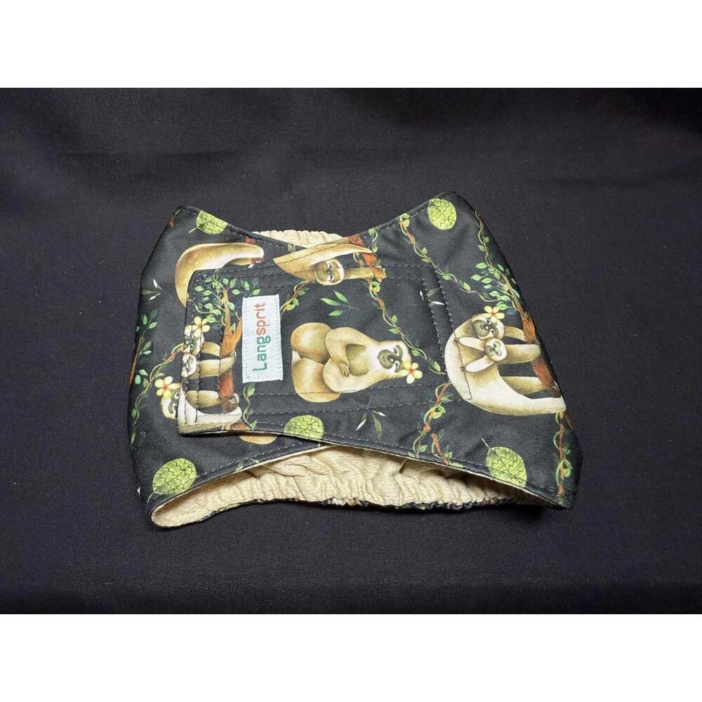 Langsprit Dog Belly Band Small Sloth Print‎ Male Wrap Washable Reusable Diaper